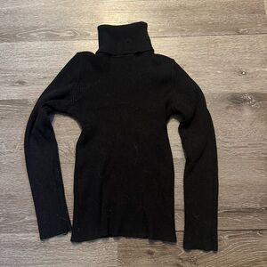 Black Ribbed Turtleneck